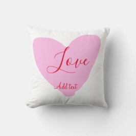 Pink heart love happy Valentine's day text red nam Kissen