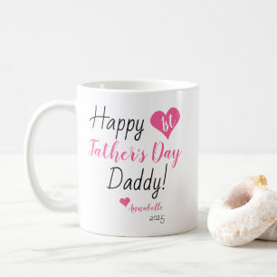 Pink-Heart-Mädchen-Tochter des ersten Vaters Kaffeetasse