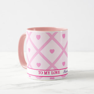 Pink Heart Moderne Karierte Sammlung Tasse