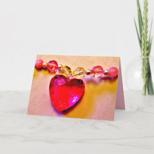 Pink Heart Necklace Karte