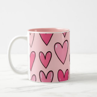 Pink Heart Overflow Mug | Pink Zweifarbige Tasse