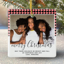 Pink Heart Pattern Frohe Weihnachten Foto