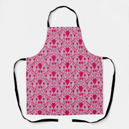Pink Heart Pattern Valentines Schürze