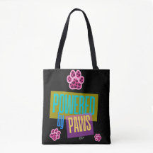 Pink Heart Paw Print "Powered by Paws" Design