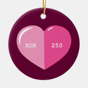 Pink Heart Pillen Kapsel Keramik Ornament
