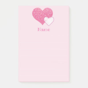 Pink Heart Post it Notes Stationery Post-it Klebezettel