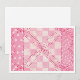 PINK HEART QUILT 12x18 / Horizontal Karte