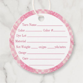 PINK HEART QUILT 2" Round Yarn Tags Geschenkanhänger