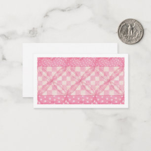 PINK HEART QUILT 3,5x2 Flachkarte II Mitteilungskarte