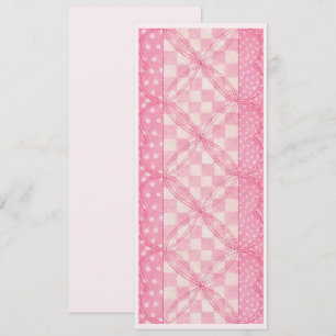 PINK HEART QUILT 4x9,25 Karte / Pink / Vertikal