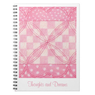 PINK HEART QUILT 6.5x8.75 Notebook + Text Notizblock