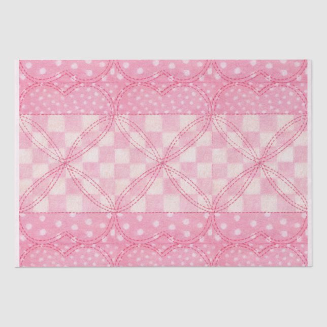 PINK HEART QUILT Gewebe Papier / rosa (Vorderseite)