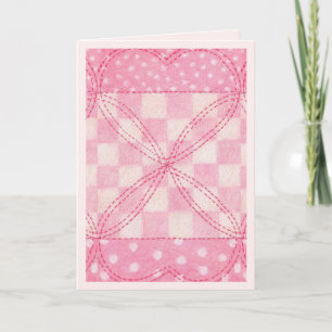 PINK HEART QUILT Grußkarte / Pink Karte