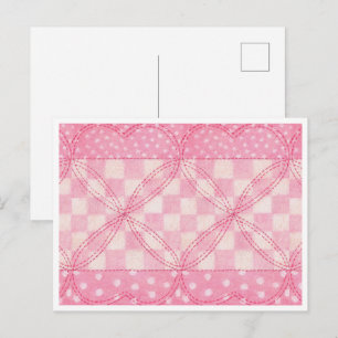 PINK HEART QUILT Postkarte II
