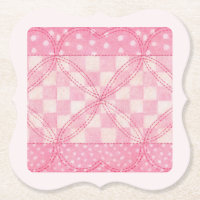 PINK HEART QUILT, Untersetzer Papier / rosa