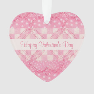 PINK HEART QUILT Valentine Akryllische Herzdekorat Ornament