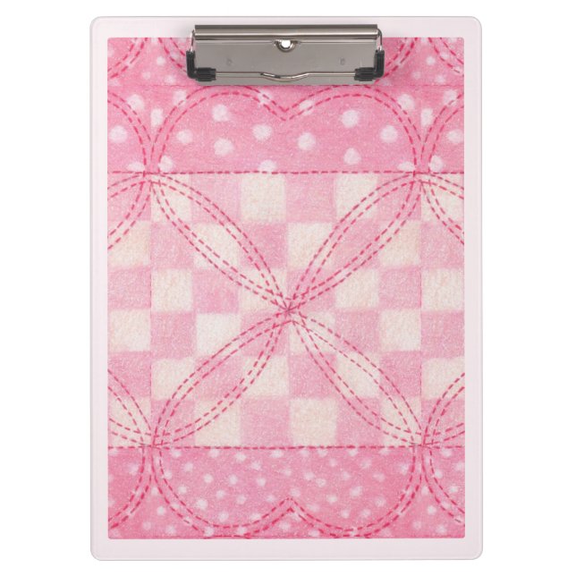 PINK HEART QUILT Zwischenablage / Pink Klemmbrett (Vorderseite)