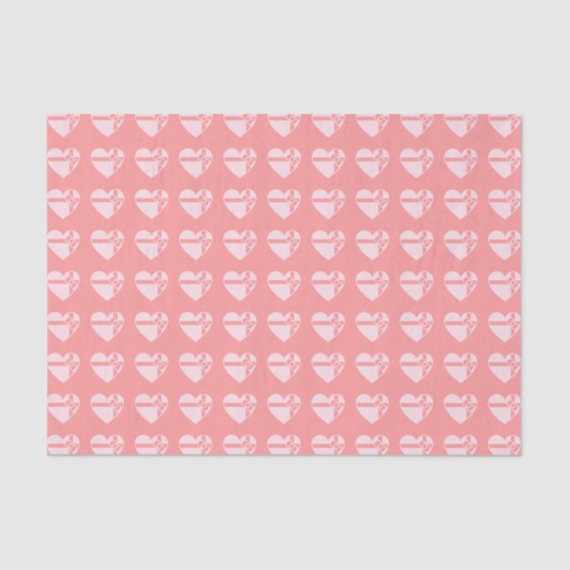 Pink Heart Shape Chocolate Box Pattern Seidenpapier (Vorderseite)