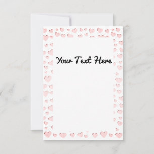 Pink Heart Shape Imitate Papier ausgeschnitten dan Dankeskarte