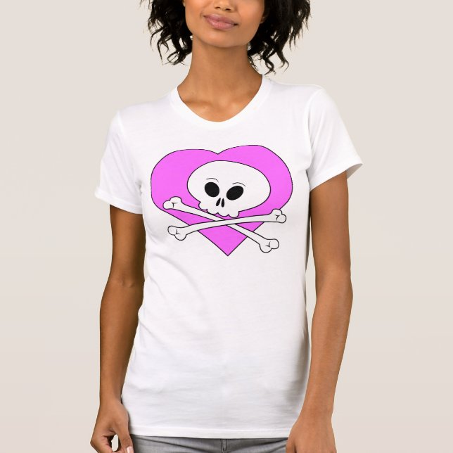 Pink Heart Skull T-Shirt (Vorderseite)
