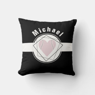 Pink Heart Softball Liebe Personalisiert Baseball Kissen