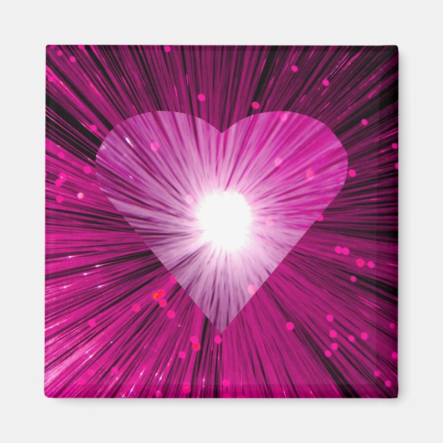 Pink Heart square fridge magnet (Vorne)
