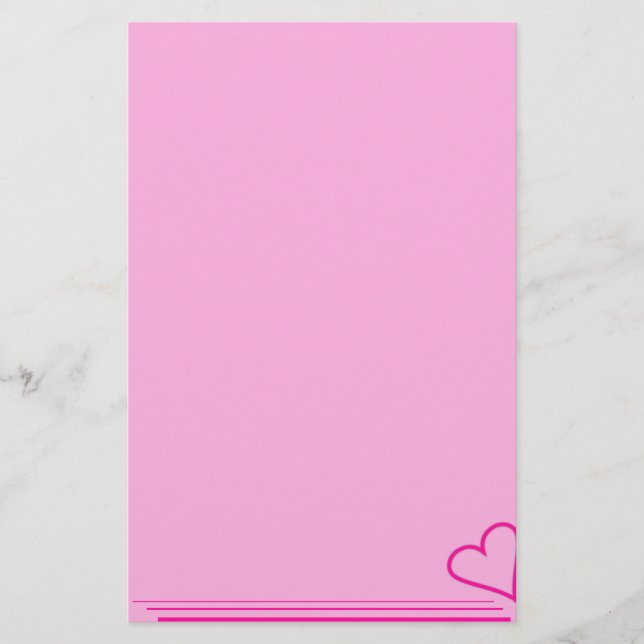 Pink Heart Stationery Briefpapier (Vorderseite)