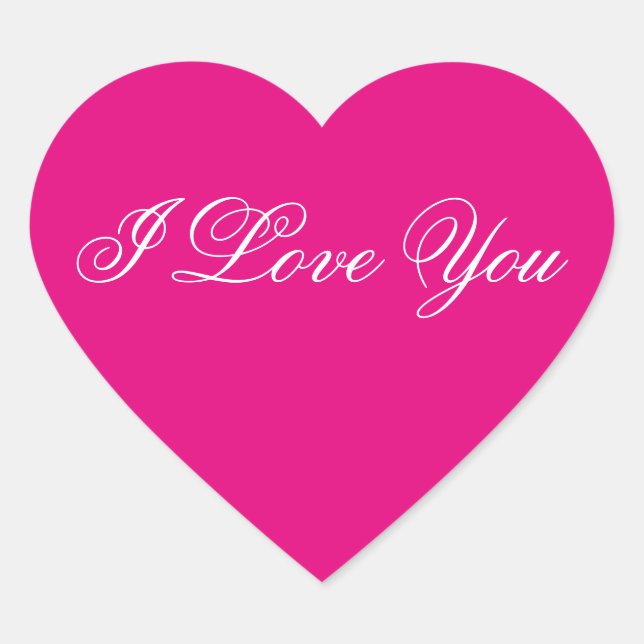 Pink Heart Sticker - I Liebe You (Vorderseite)