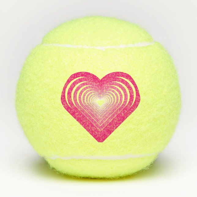 Pink Heart Tennis Balls Geschenk Tennisbälle (Vorderseite)