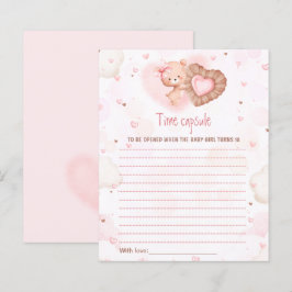 Pink Heart Time Kapselkarte Valentine Baby Dusche