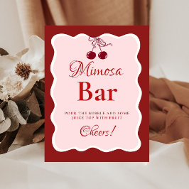 Pink Heart Valentine Bachelorette Mimosa Bar  Sign Sockelschild