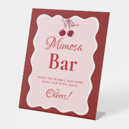Pink Heart Valentine Bachelorette Mimosa Bar  Sign Sockelschild