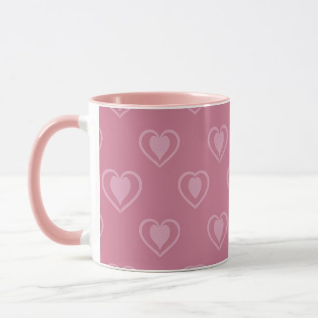 Pink Heart Valentine Coffee Mug (Gauche)