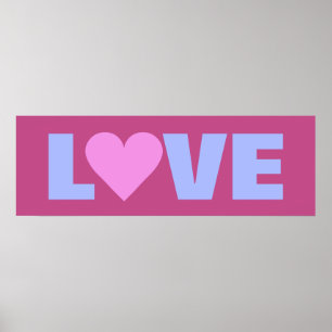 Pink Heart Valentine "LIEBE" Poster