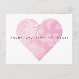 Pink Heart Vielen Dank Postcard individuell anpass Postkarte