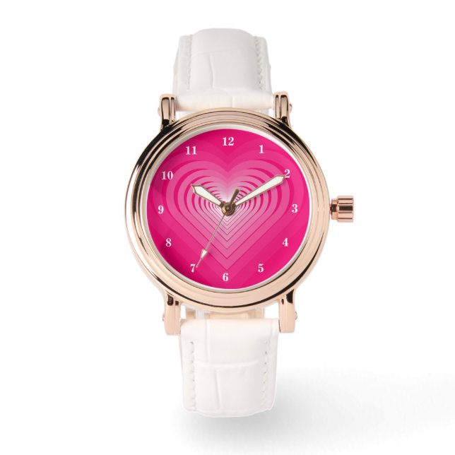 Pink Heart Watch Armbanduhr (Vorderseite)