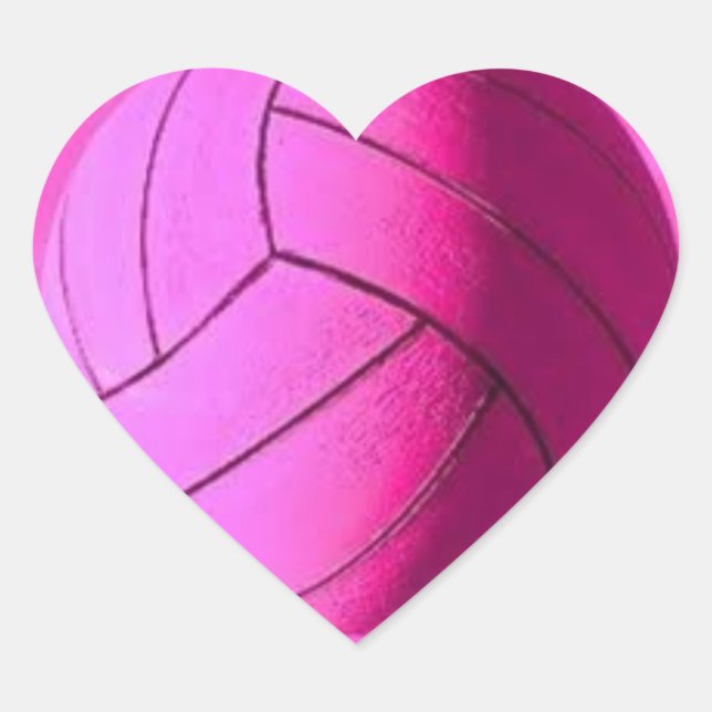 Pink Heart Water Polo Aufkleber (Vorderseite)