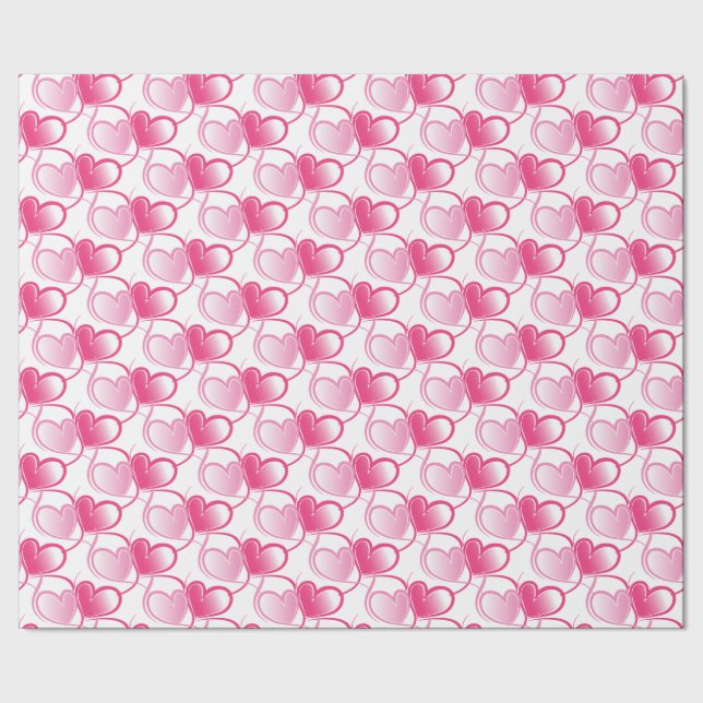 Pink Heart Wrapping Paper Geschenkpapier (Saum)