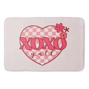 Pink Heart Xoxo Hugs und Kisses Badematte