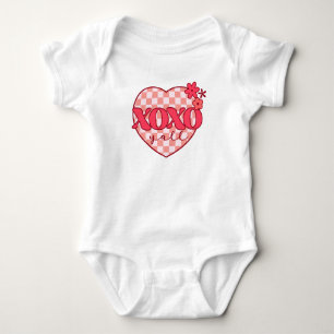 Pink Heart Xoxo Schläger und Kisses Baby Strampler