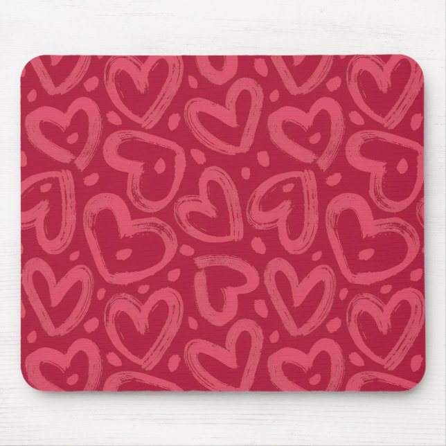 Pink Hearts Aesthetic Mouse Pad Mousepad (Vorne)