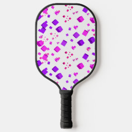 Pink Hearts and Cubes Pickleball Paddel Schläger