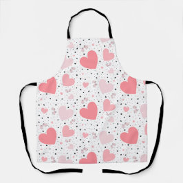 Pink hearts and piggy schürze