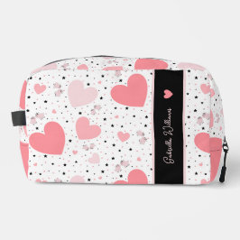 Pink hearts and piggy waschbeutel