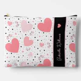 Pink hearts and piggy zubehörtasche