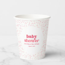 Pink Hearts Baby Shooting Paper Cup
