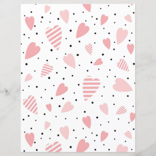 Pink Hearts Black Polka Dots
