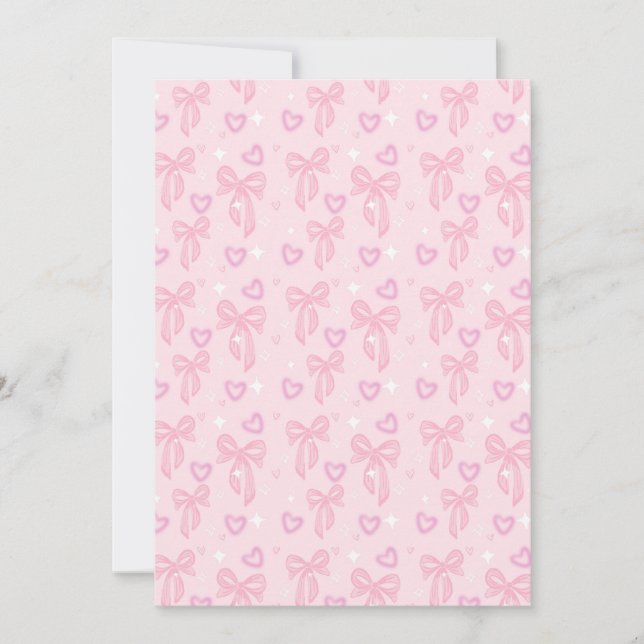 Pink Hearts & Bows Invitation (Devant)