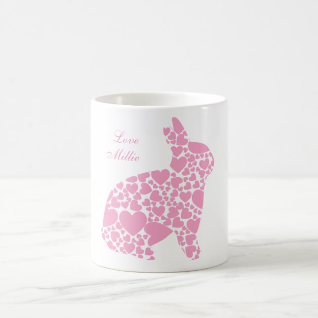 Pink Hearts Bunny Tasse (Mittel)