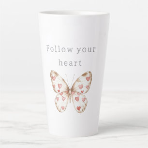 Pink Hearts Butterfly Milchtasse